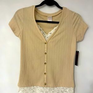 NOBO lace collar shirt